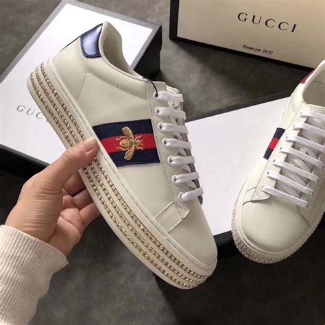 unisex authentic white gucci shoes